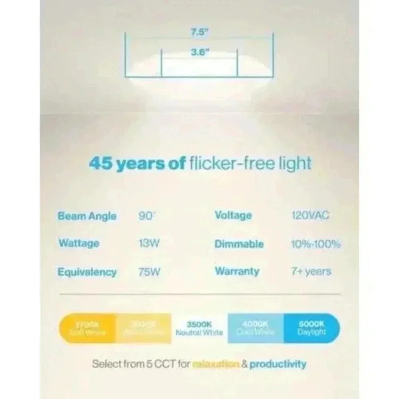 6” 5CCT Retrofit Baffle Trim Downlights 12-pack - Picture 4 of 14